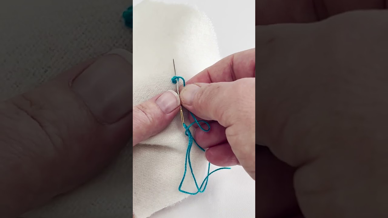 Raised Cup Stitch  #embroidery #suespargo #creativestitching