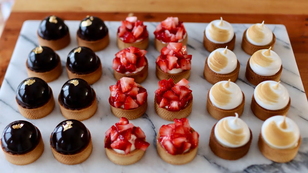 3 Mini Tarts from One Dough | Chocolate, Strawberry & Lemon 🍫🍓🍋