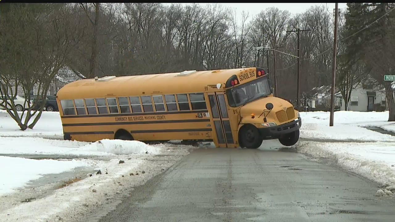 Bus stuck in ditch