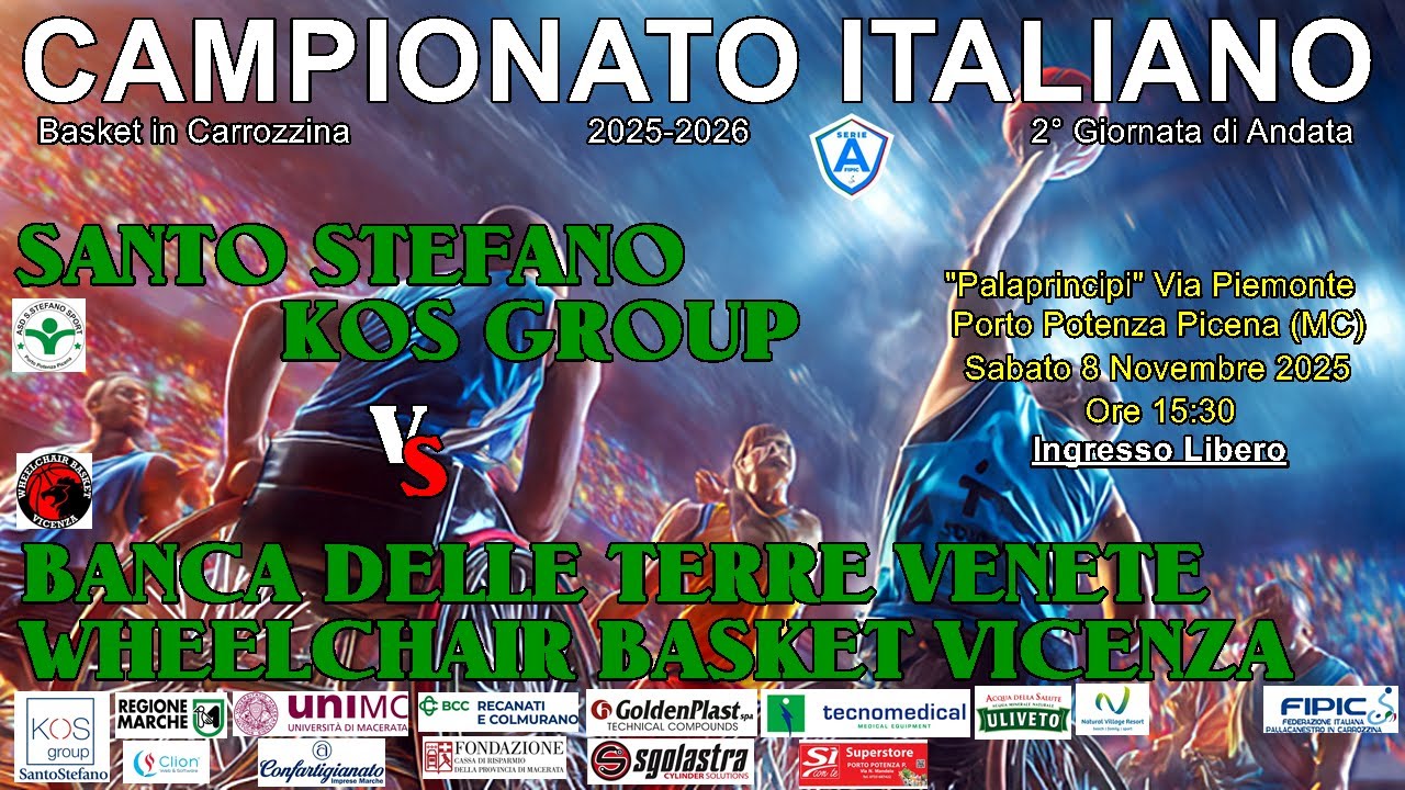 🏀S.STEFANO KOS GROUP vs WHEELCHAIR BK VICENZA  08.11.2025 Ore 15:30