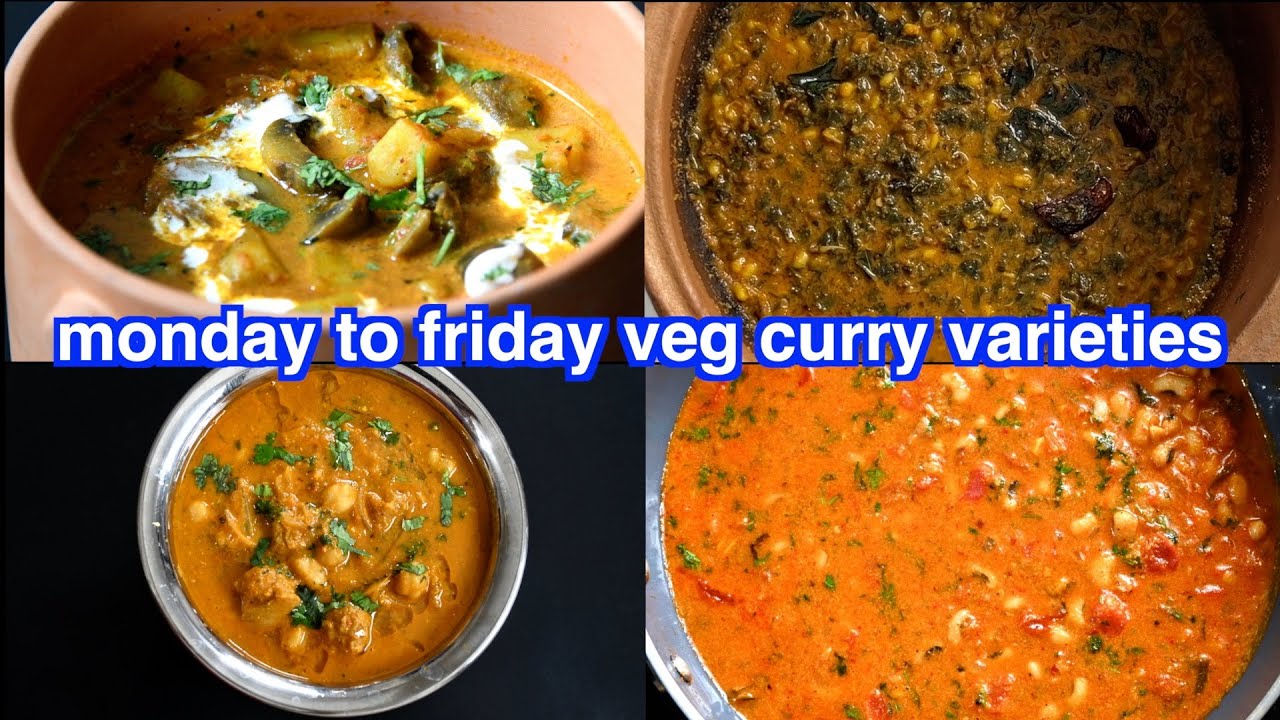 monday to friday veg curry recipes