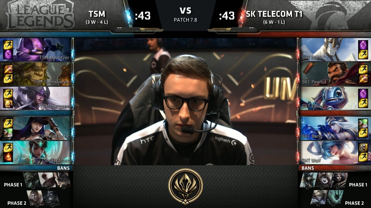 TSM vs SKT - 2017 MSI Group Stage - Team SoloMid vs SK Telecom T1