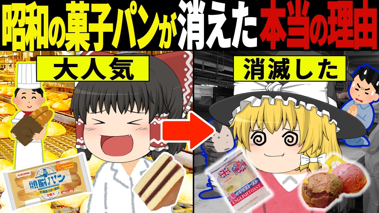 「こんなのが商品だと…？」昭和だけ大流行した菓子パンに隠された秘密７選【ゆっくり解説】