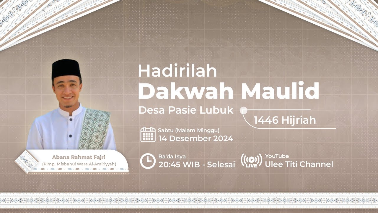 🔴 LIVE - Dakwah Islamiyah - Abana Rahmat Fajri  - Desa Pasie Lubuk