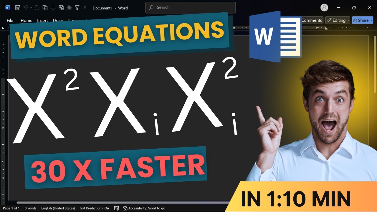 🔥Equation Shortcut: Subscript & Superscript in 30x Faster in Ms Word Equation !