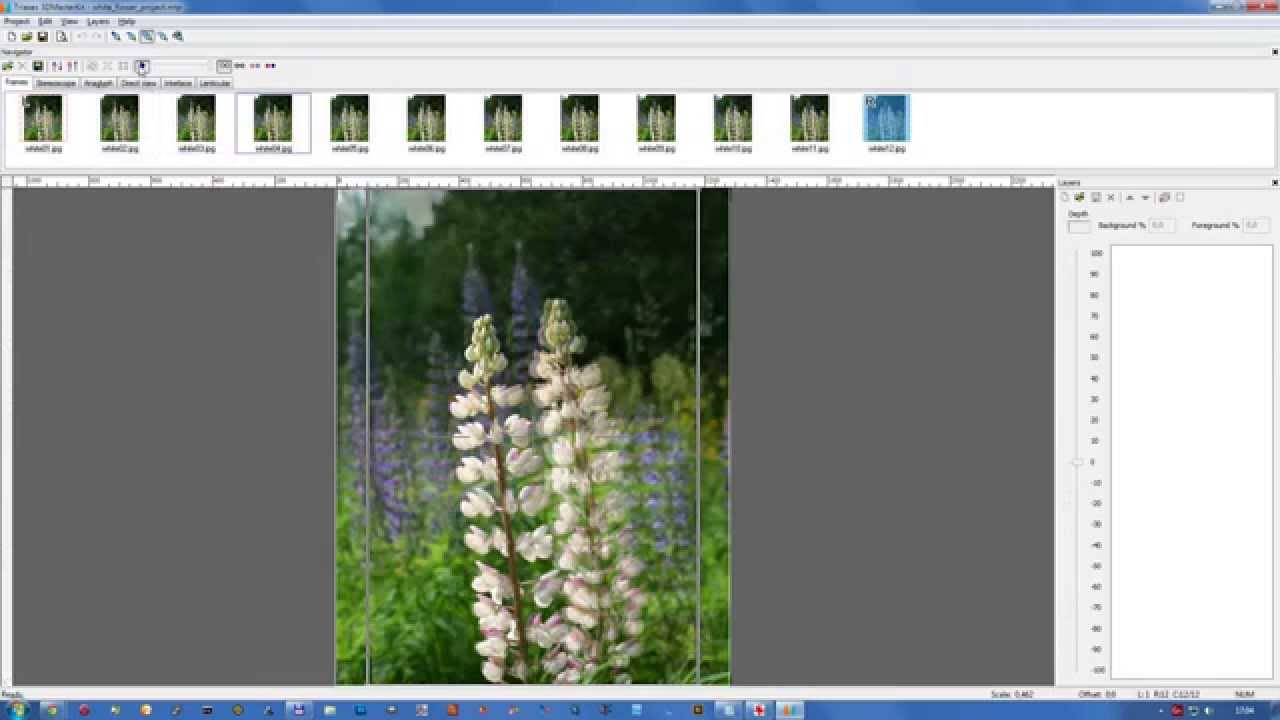 Changing a zero parallax object by the automove option in Triaxes 3DMasterKit