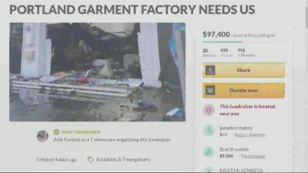 Owner grateful for support after fire destroys Portland Garment Factory