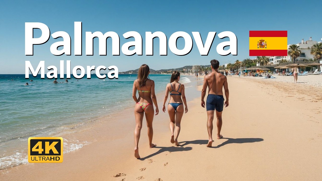 Palmanova Beach Mallorca 4K | Summer Walk on Spain Mediterranean Coast