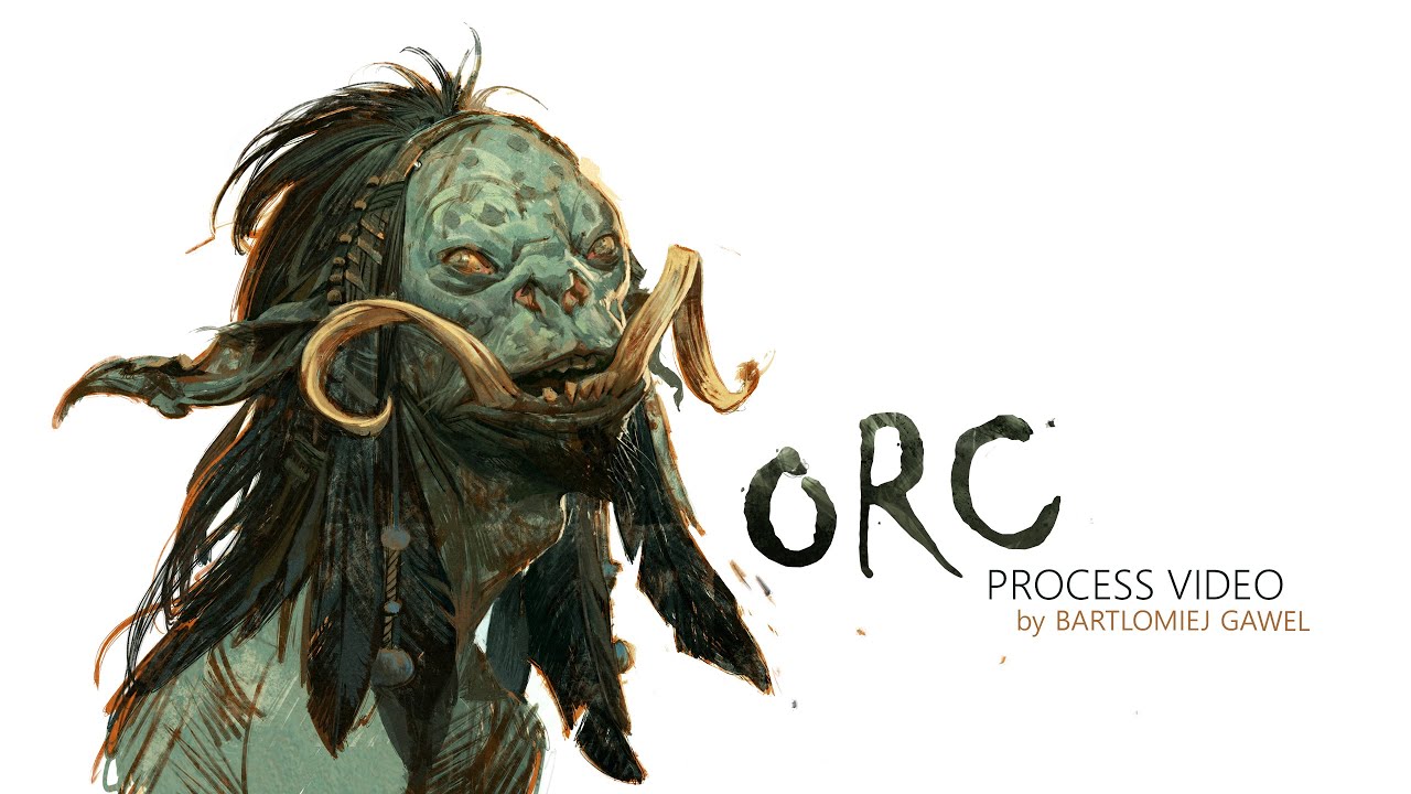 Digital Painting Process: Orc study. Fantasy Art.