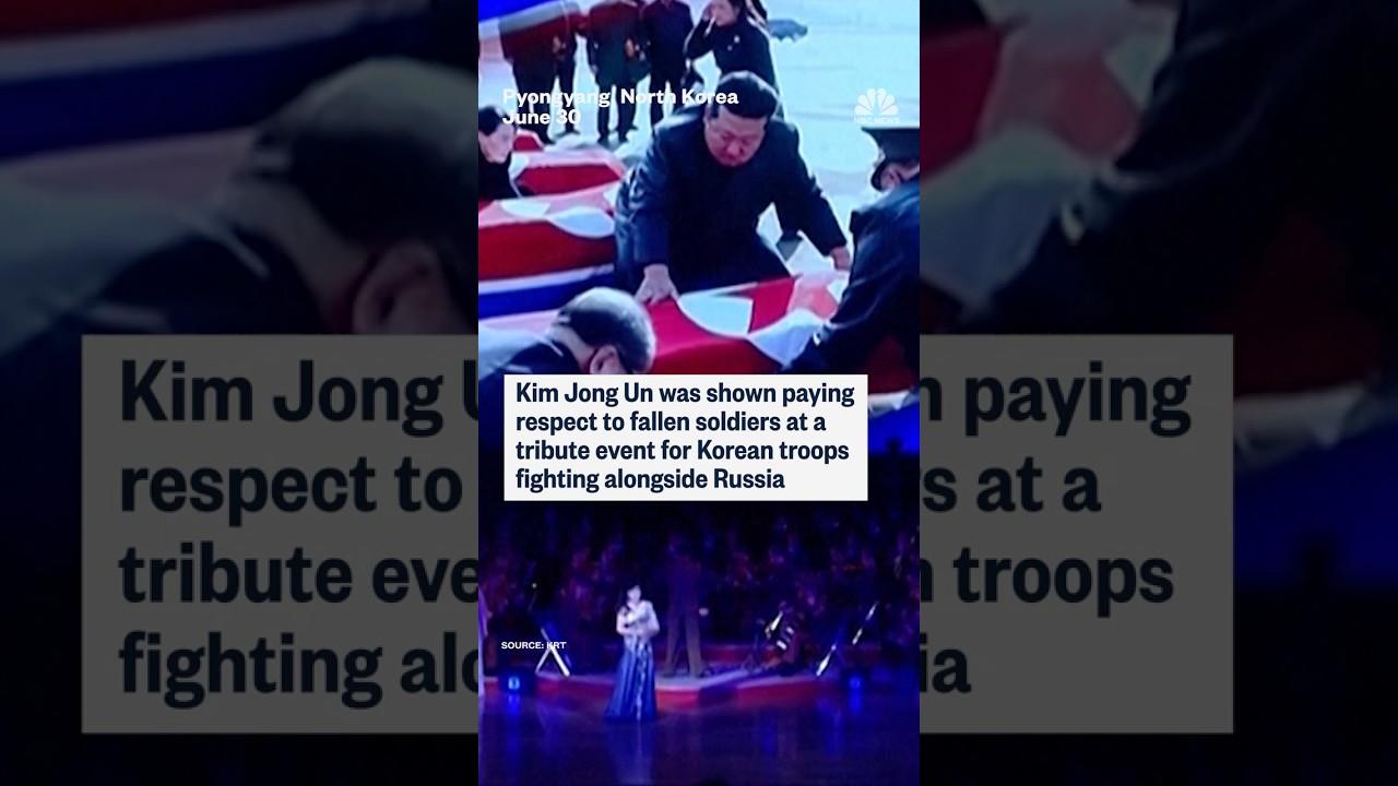 Kim Jong Un was shown paying respect to fallen soldiers at a tribute event for Korean troops