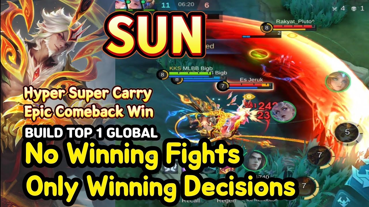 Sun (Mythical Glory): Hyper Decision Carry | Epic Comeback Win | BUILD TOP1 GLOBAL | MLBB