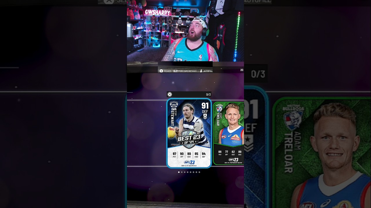AFL 23 PROTEAM BEST 23 OF 24 SAPPHIRE TOM STEWART 