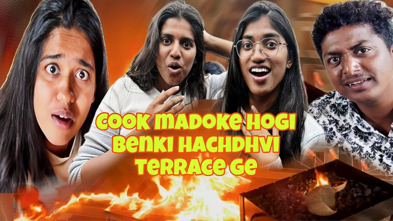 Cooking went wrong 😱|| fire camp agoithu 🤯🔥|| Pavi  Nana achee akudhllu 😭🙆🏼‍♀️ 