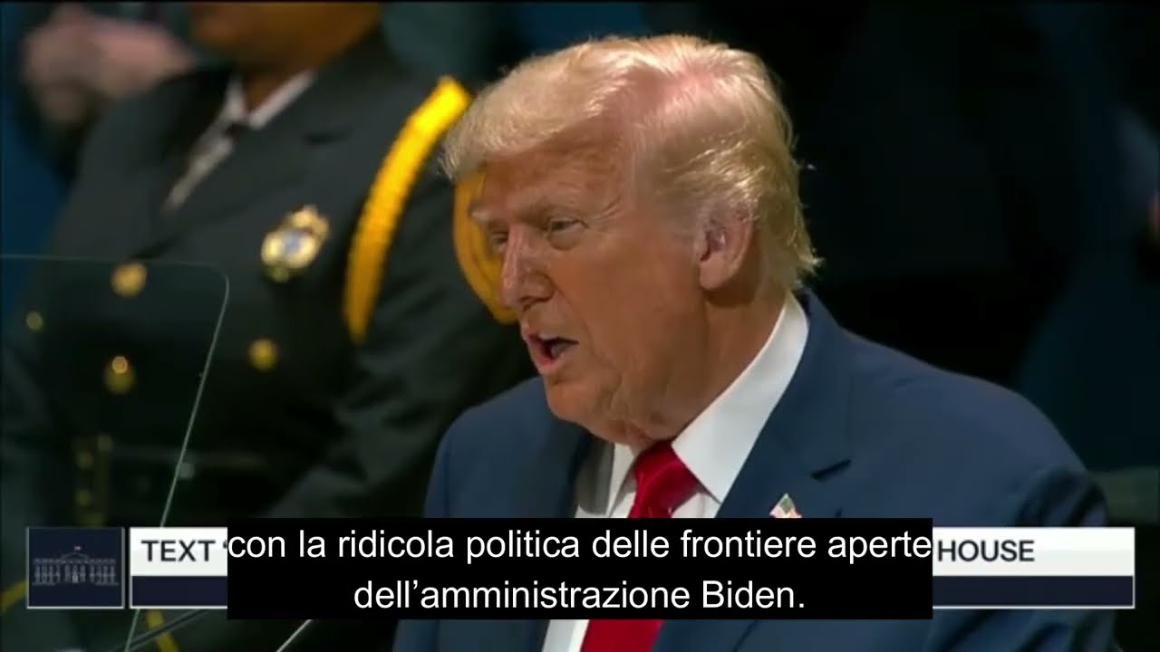 Трамп в ООН — речь с итальянскими субтитрами