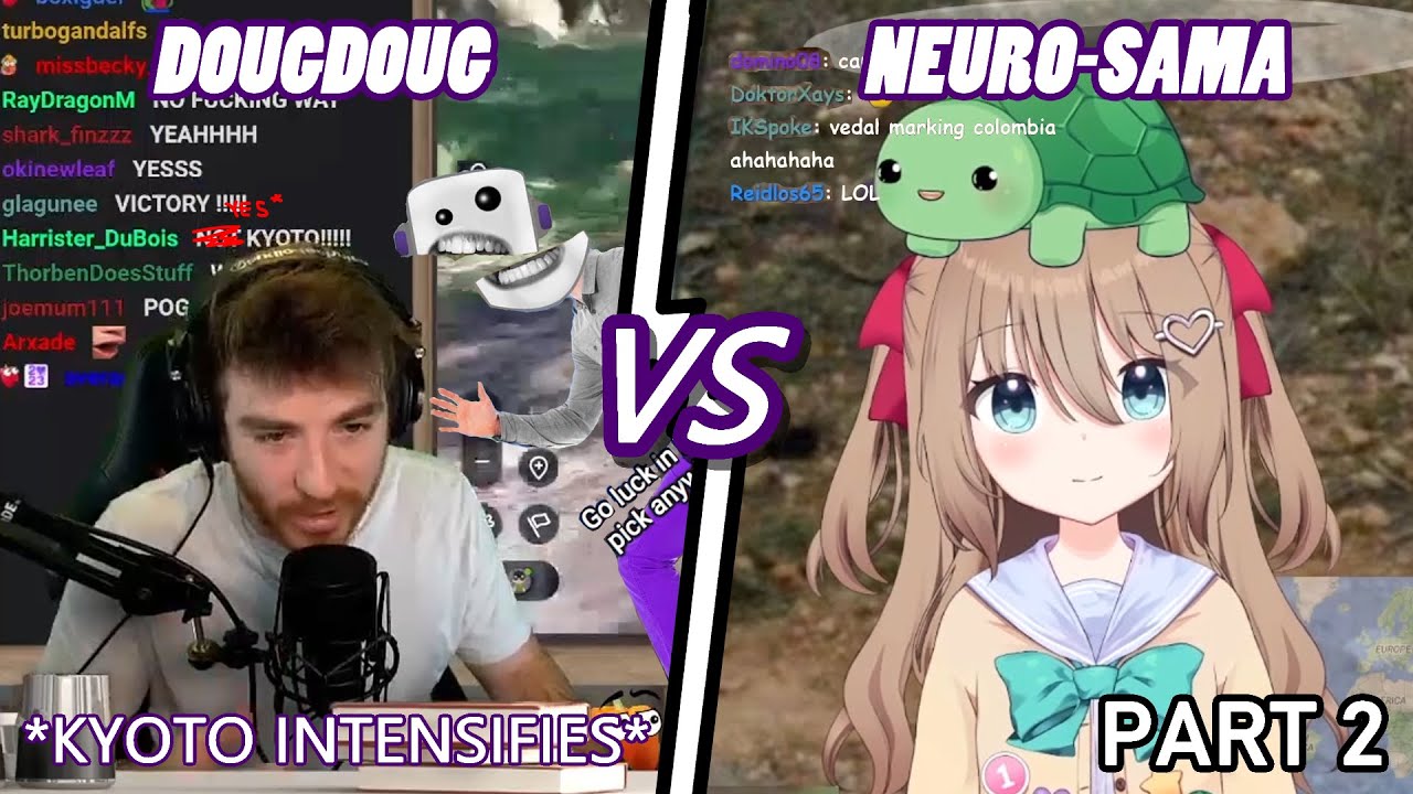 Neuro-sama VS. DougDoug Geoguessr Collab (EDITED/STREAMLINED VOD - BOTH POVS) - PART 2