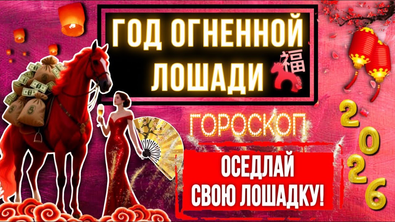 КИТАЙСКИЙ ГОРОСКОП по годам Рождения на 2026 год! Год ОГНЕННОЙ ЛОШАДИ🔥