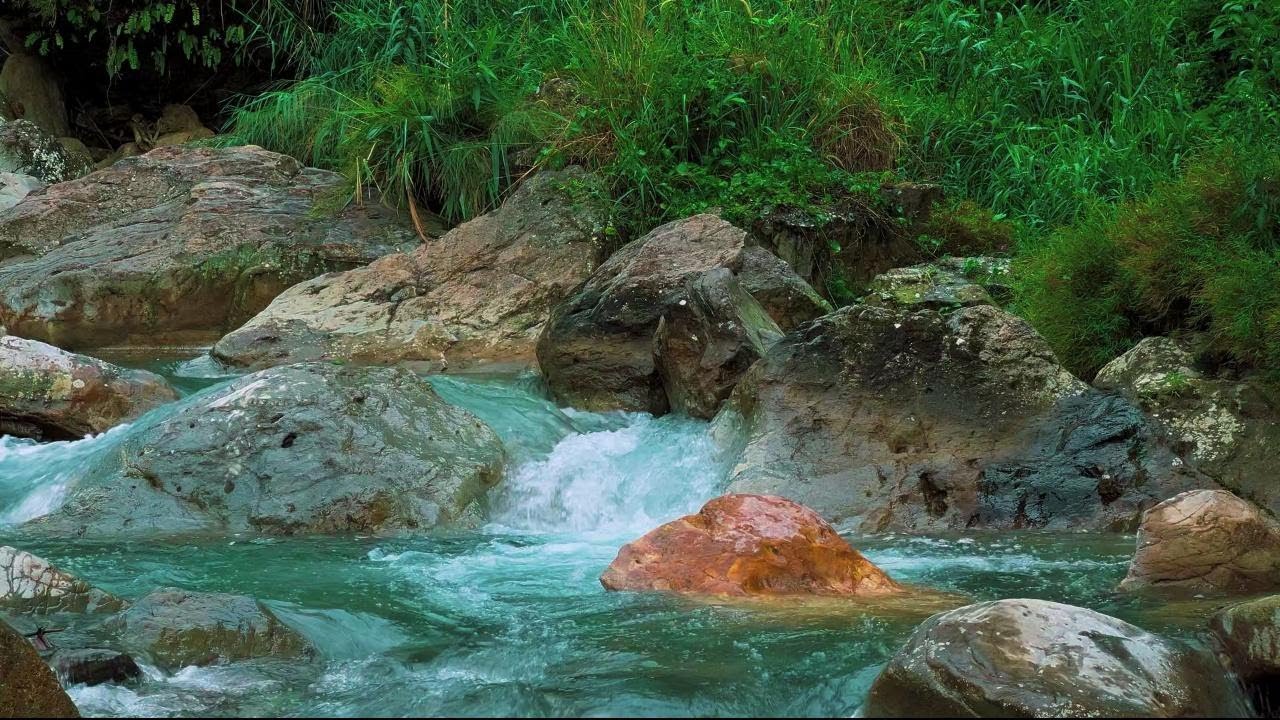 4K-HDR | Sleep and Recover Stress with River Stream Ambience | Peaceful Natural Flow for Quiet Night