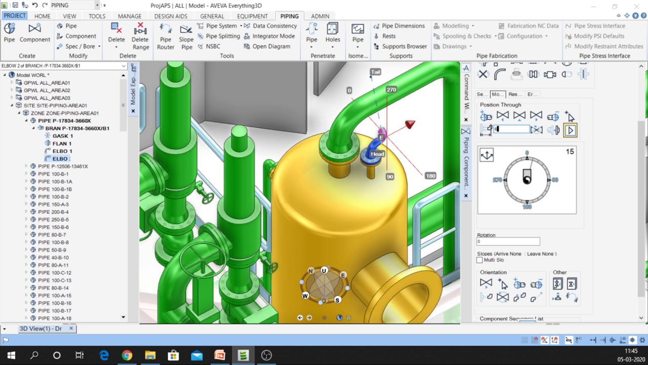 PIPE MODELING IN E3D