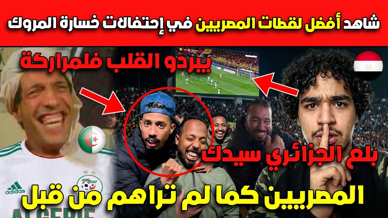المصريين كما لم تراهم من قبل😂😂شاهد أفضل لقطات المصريين في إحتفالات خسارة المروك بلع الجزائري سيدك
