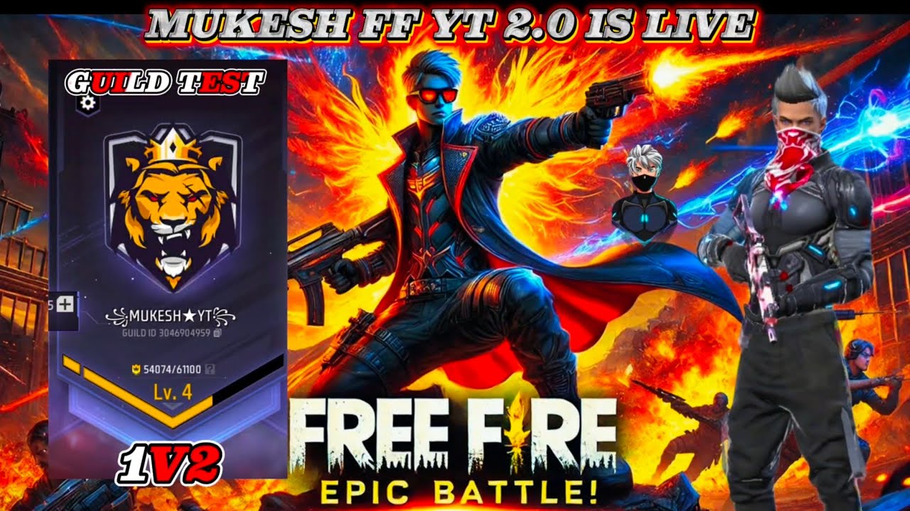 Garena Free Fire Live Guild Test @mukeshgamerlive #freefire #freefirelive
