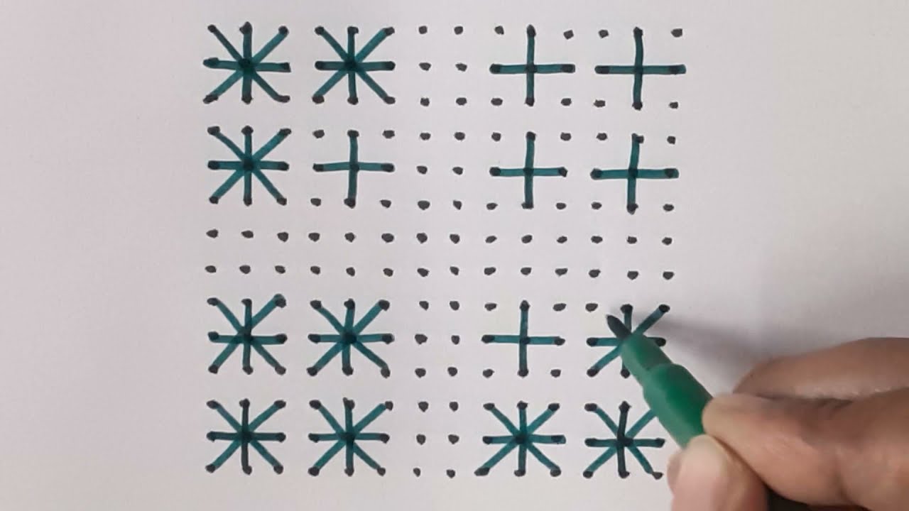14 dots || 42 || RR2163 || rangoli || kolam || muggulu || Riddle Rangoli.