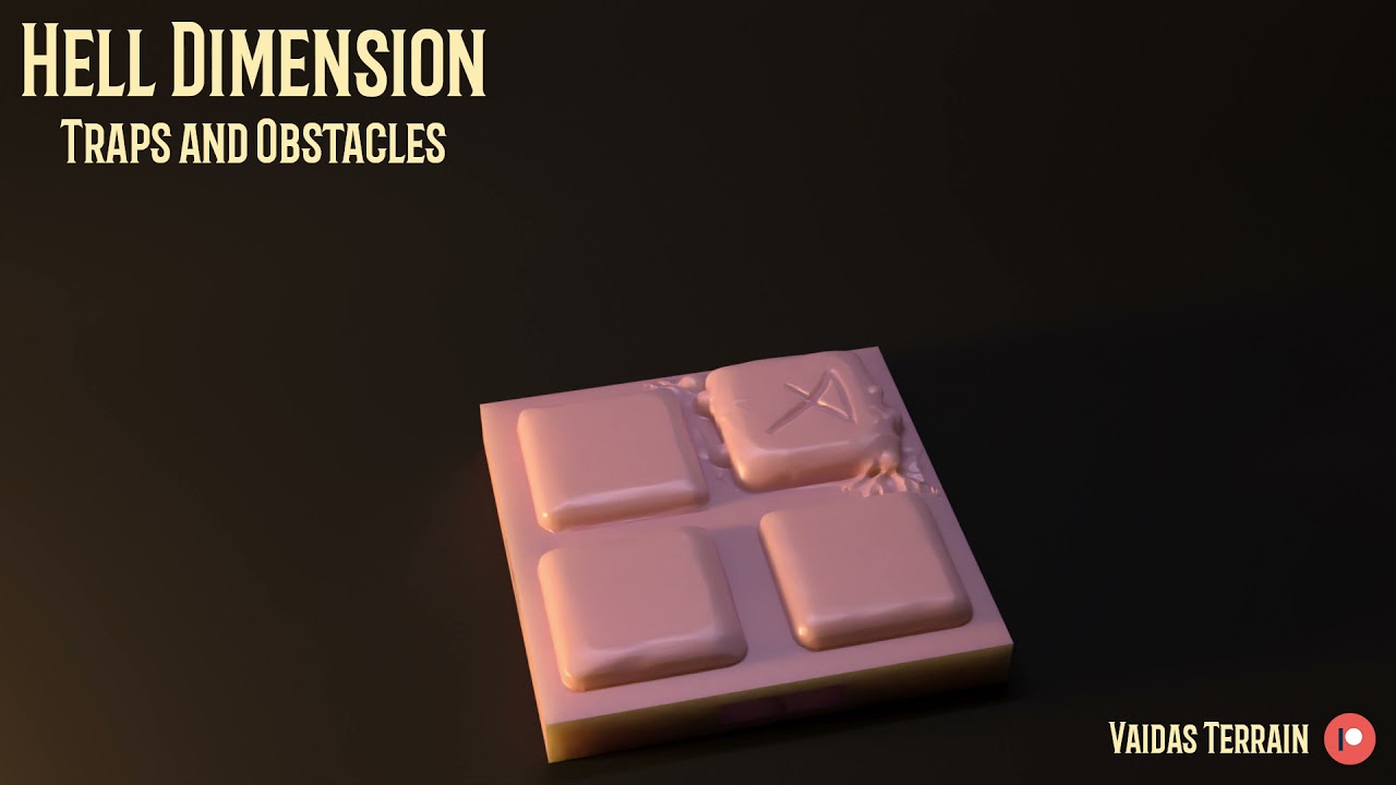 Printable 3d terrain - Hell Dimension: Traps and Obstacles - Model 5