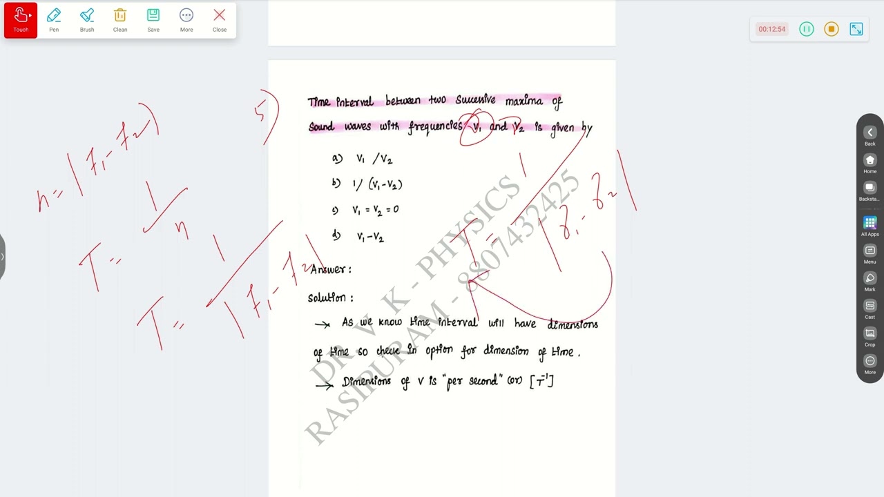 UG TRB Physics :  Unit 3.20 -  Beats - 2