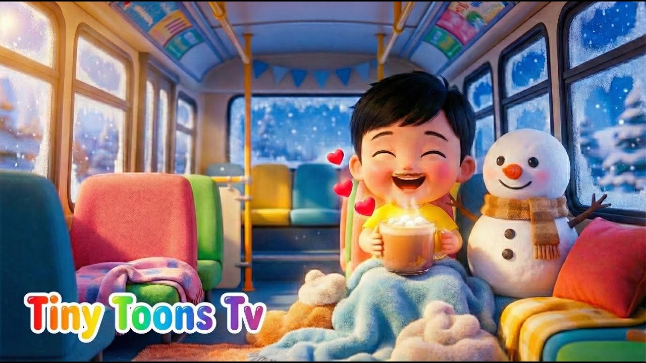 The Wheels on the Bus Winter Version ❄️ + More Bus Songs & Nursery Rhymes for Kids