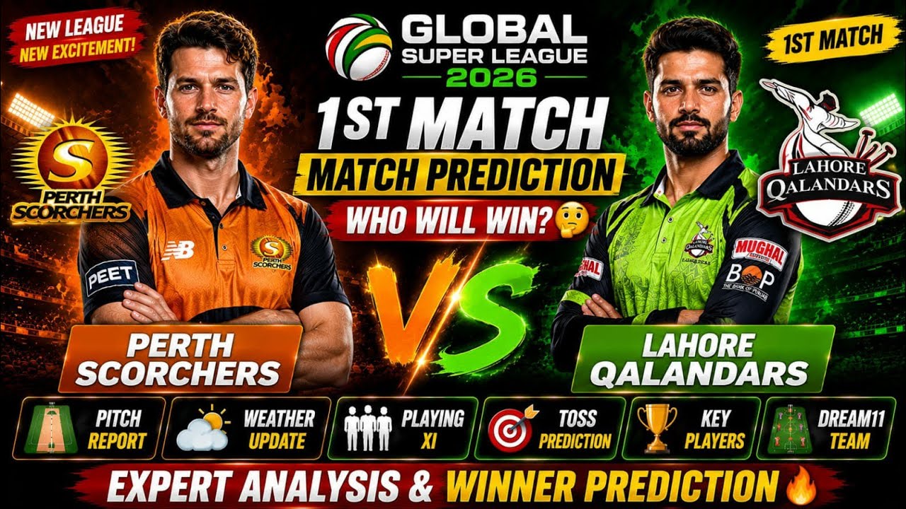 Perth Scorchers vs Lahore Qalandars 😱 Who Will Win? | 1st Global Super League 2026 Match Prediction 