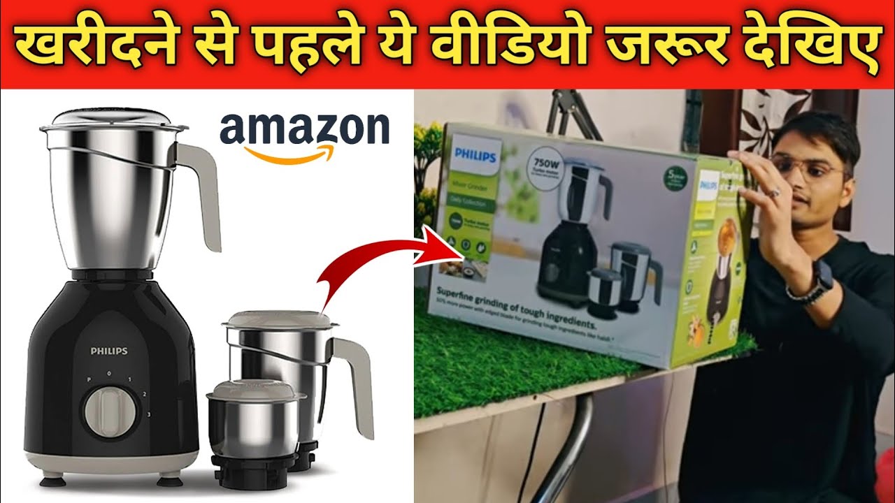 Philips HL7756/00 Mixer Grinder 750 Watt, 3 Stainless Steel Multipurpose Jars with 3 Speed Control