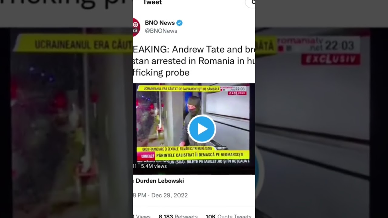 Andrew tate arrested | human trafficking 