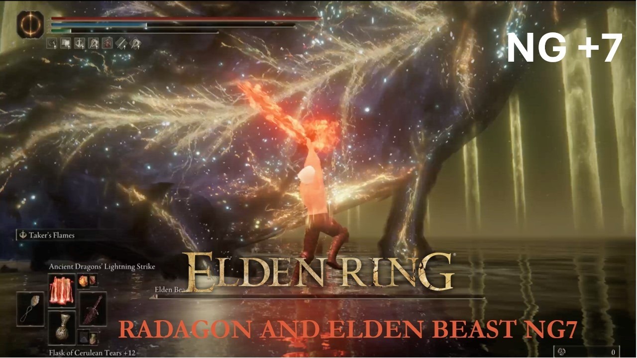 NG+7 Final Boss Battle | Radagon & Elden Beast (Hardest Difficulty) | PS5 | Faith Build