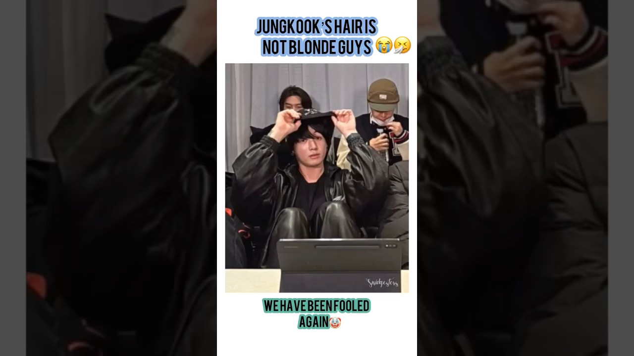 Jungkook hair is not blond ARMYs😭🤧We have been fooled again🤡😂