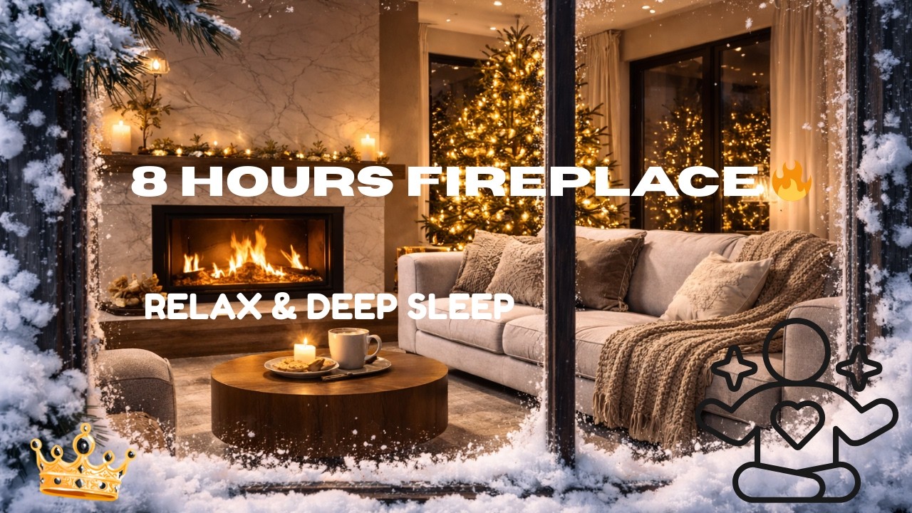 🔥 Cozy Fireplace Sounds (8 HOURS) Relaxing Fire for Deep Sleep, Study & Relax