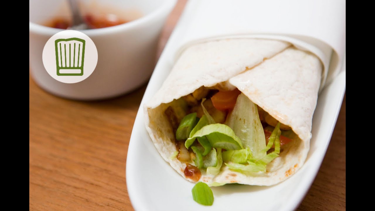 Chicken Wrap mit Guacamole, Gemüse und Crème fraîche #chefkoch