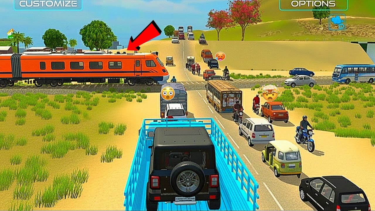 Itna traffic🚦😱 Aaj Rail Crossing 😈💥 New Thar 😯 truck main load kar ke Delevery 😎karni ⚡👿 Game