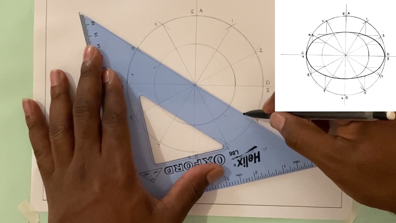 Construction of Ellipse using Auxiliary Circle Method
