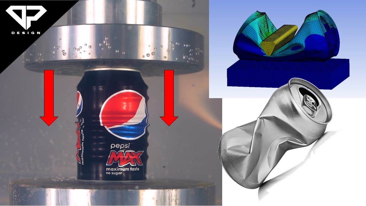 Soda can crush simulation Tutorial | Ansys Explicit Dynamics | DP DESIGN
