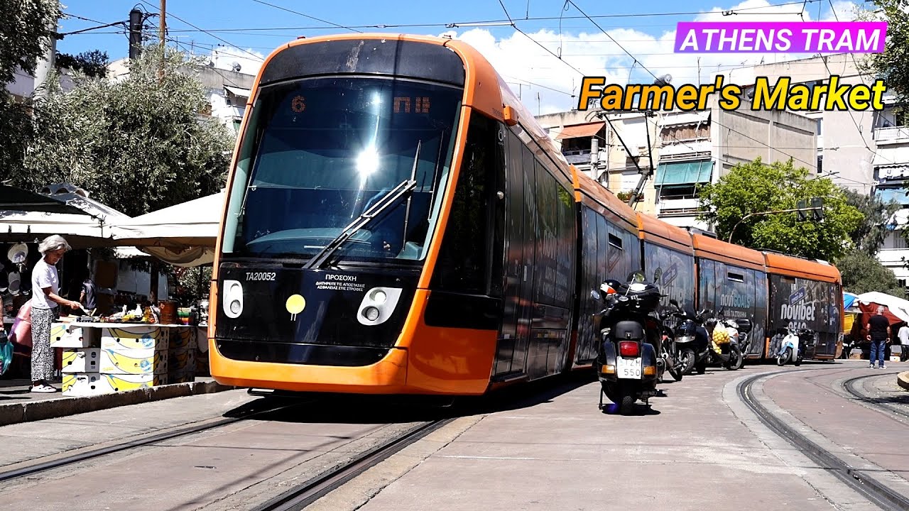 ATHENS TRAM via Largest Farmer's Market in Athens - Neos Kosmos, Kassomouli Str. - [440]
