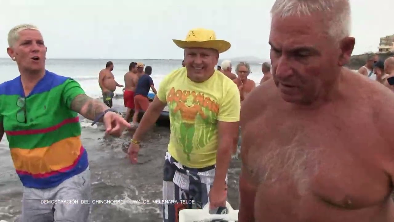 Playa de Melenara Telde,Demostración Chinchorro Pescado y Venta