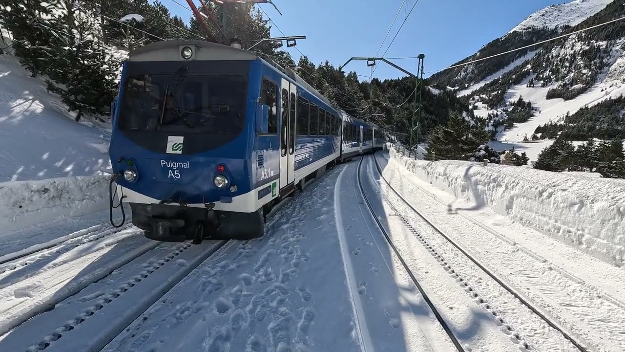 llegada tren en vall de nuria