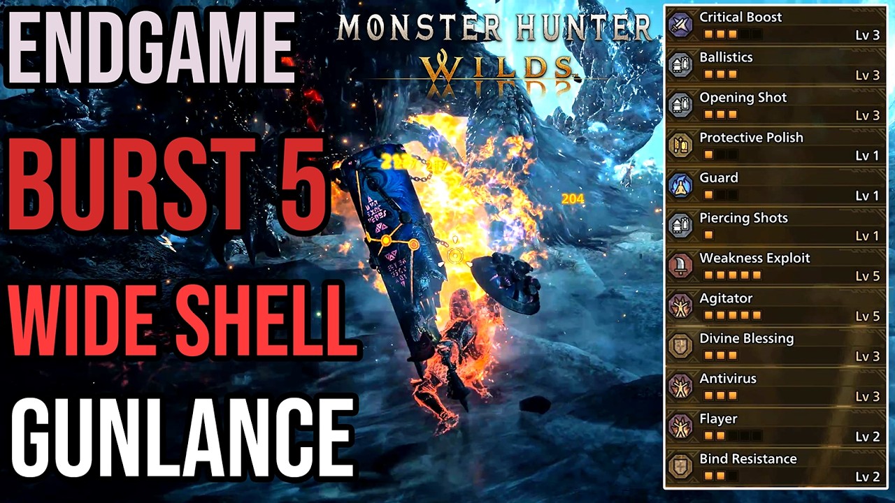 Ebony Burst Wide Shell Gunlance – TU 4.5 Endgame Build | Monster Hunter Wilds