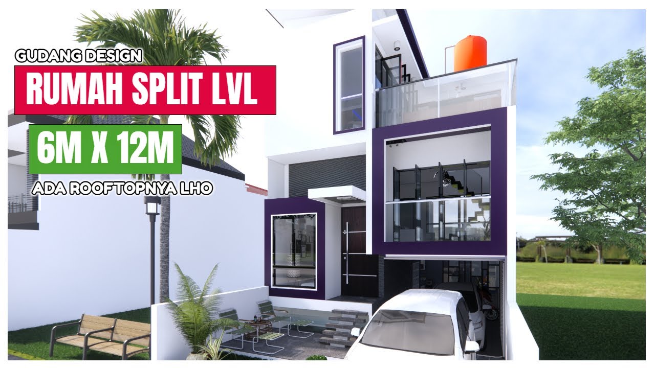 Rumah 6x10 dilahan 6x12 bisa ada 3 kamar - garasi 2 mobil dapur luas + rooftop? Ini triknya
