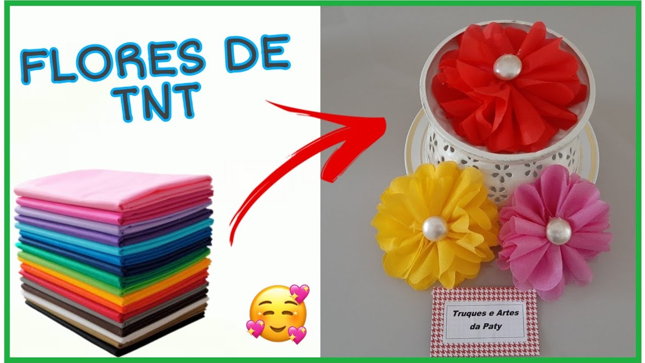 IDEIAS COM TNT - Como fazer FLORES DE TNT fácil e rápido  + Cantinho dos Inscritos  #DIY #Artesanato