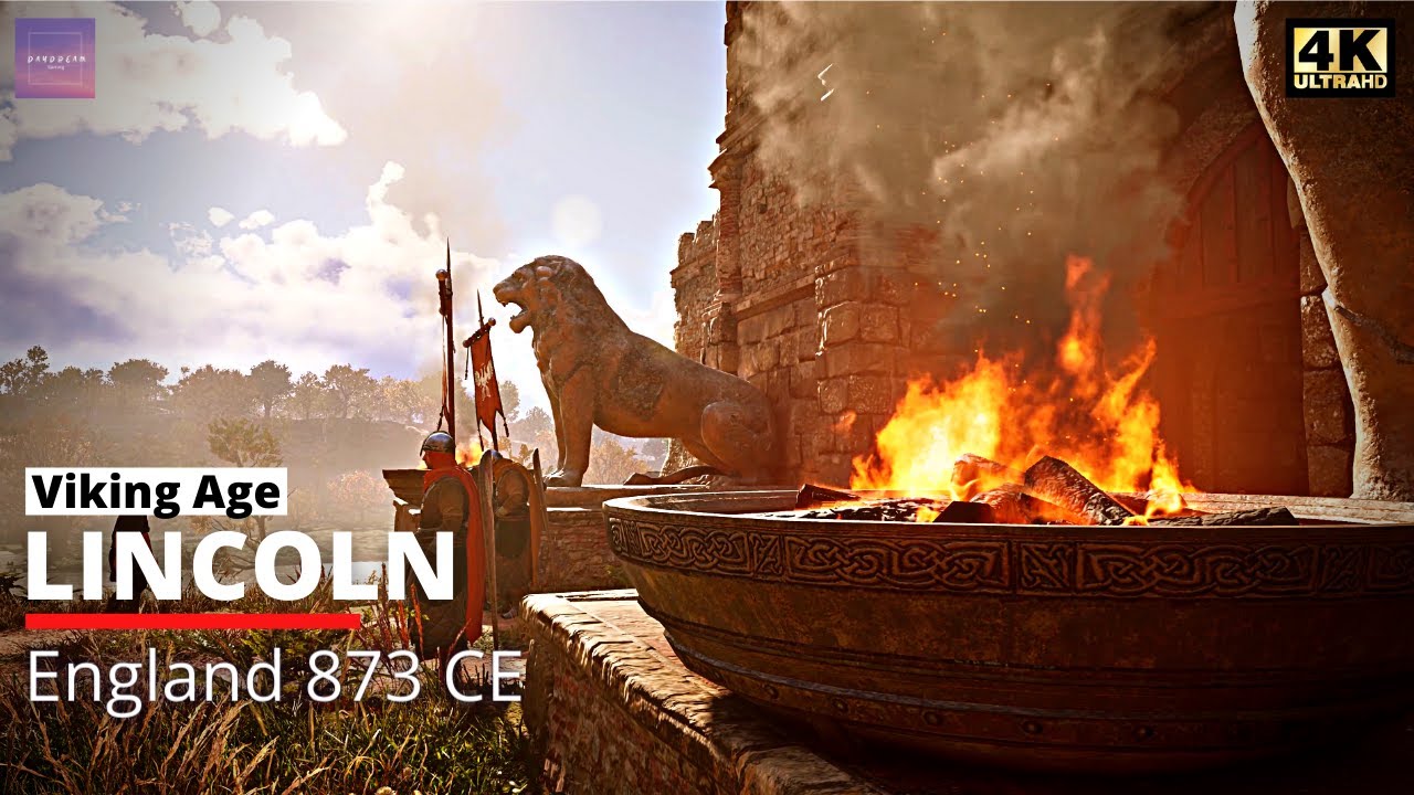 Walking in Lincoln, England 873 CE - Viking Age [ AC: Valhalla - Relaxing Ambience ]