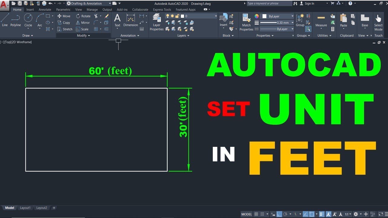 How to Set Units in Feet in AutoCAD |