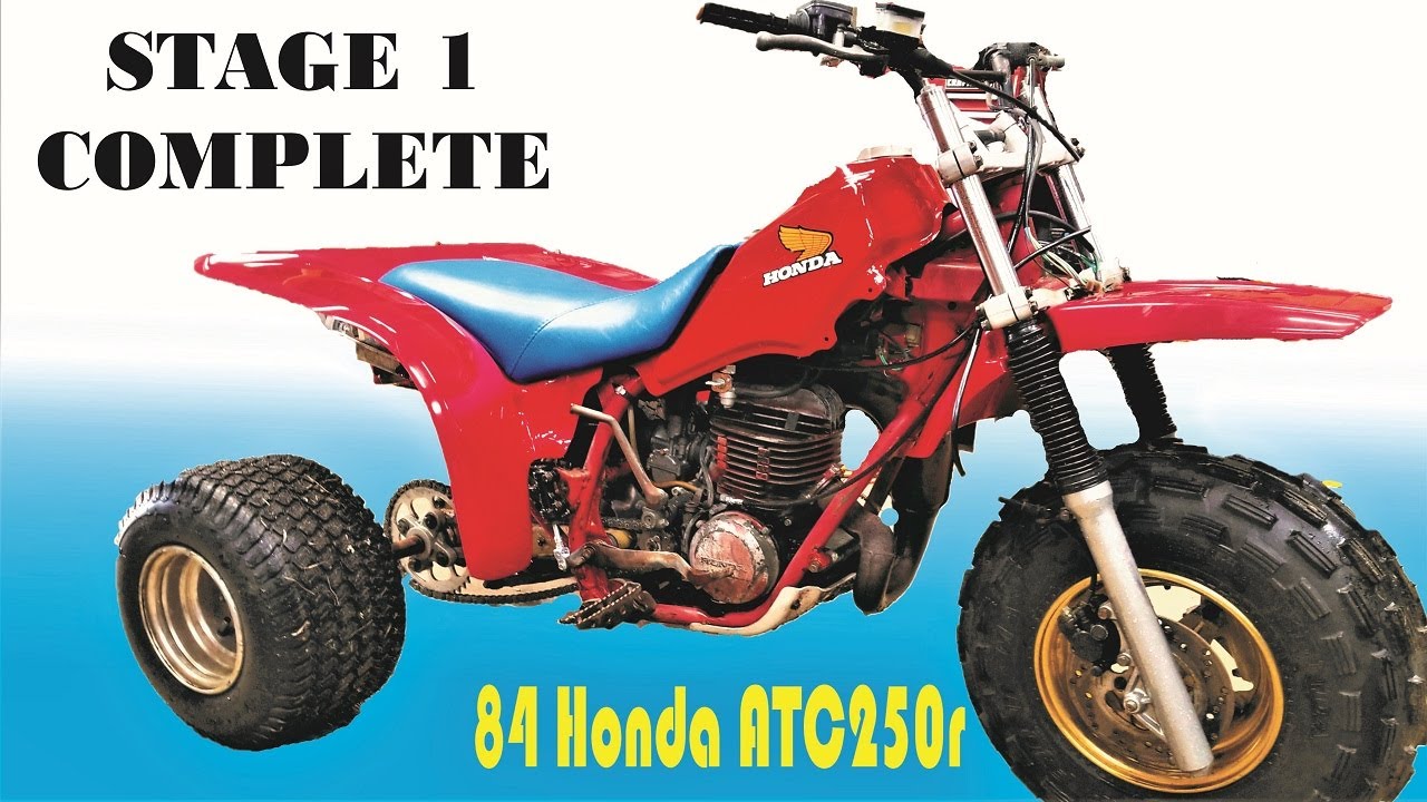 FIRST RIDE, 1984 Honda ATC 250r 3 wheeler. from junkyard to track in 3 weeks.