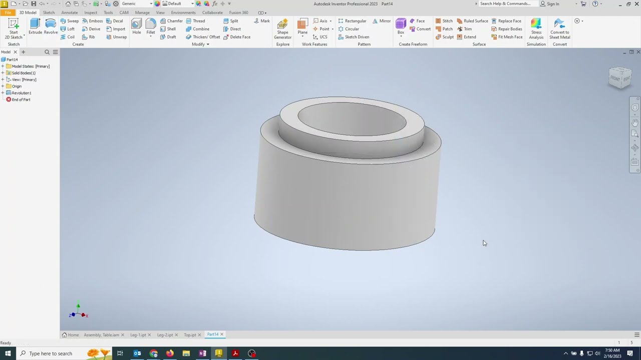 4.5 Shaft Support Assembly - How to model the base parts. Part I: Collar