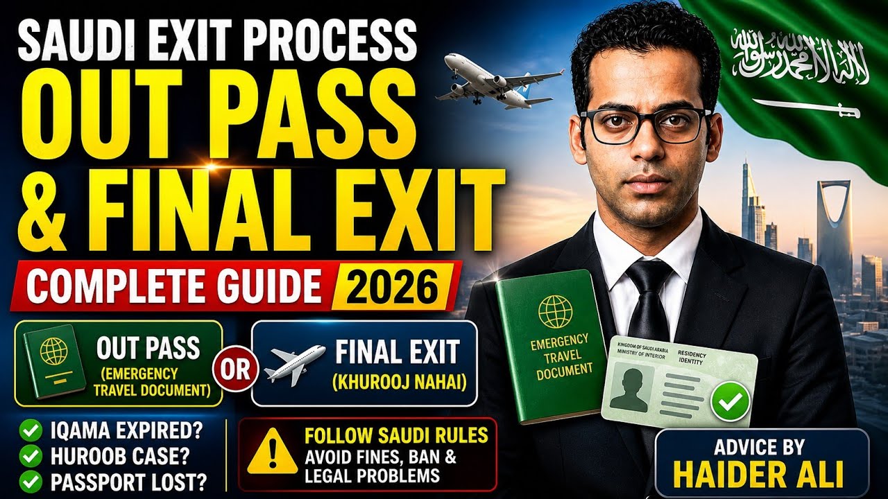 Saudi Exit Process 2026|Out Pass & Final Exit (Khuruj Nihai) Full Guide| Advice by Haider Ali#iqama