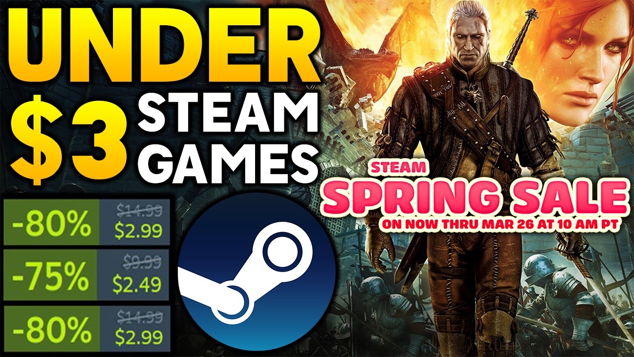 Весенняя распродажа Steam 2026 &mdash; отличные предложения на игры для ПК по цене до 3 долларов!